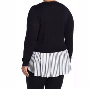 Susina Black Twofer pleated sweater black